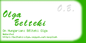 olga belteki business card