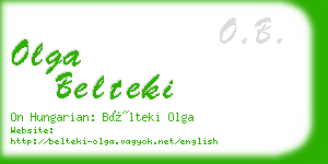 olga belteki business card